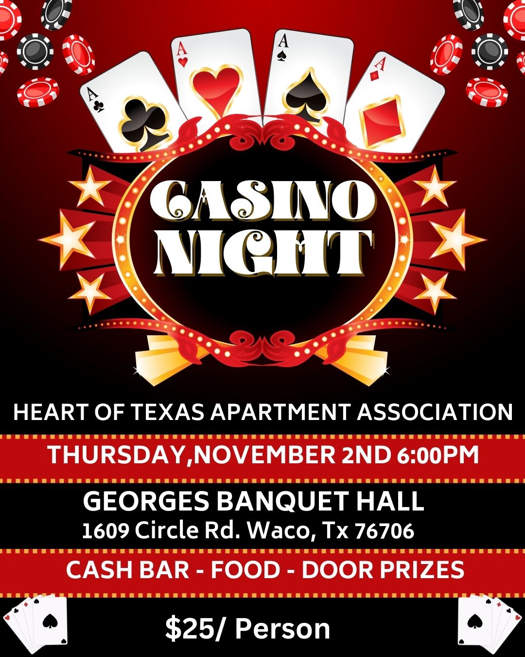 Heart of Texas Apartment Association Waco Casino Night Event 2023