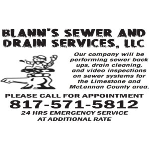 Blann's Sewer & Drain Services Waco, Texas
